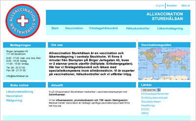 Bild av Sturehälsans index sida.