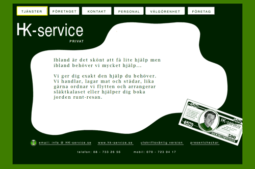 Index sidan för HK-service